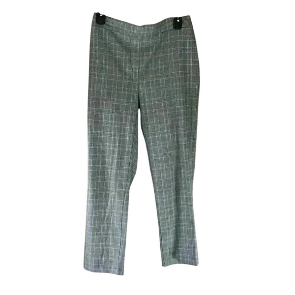 Gray Plaid‎ Career Work Cropped Dress Pants Trousers - Picture 1 of 9
